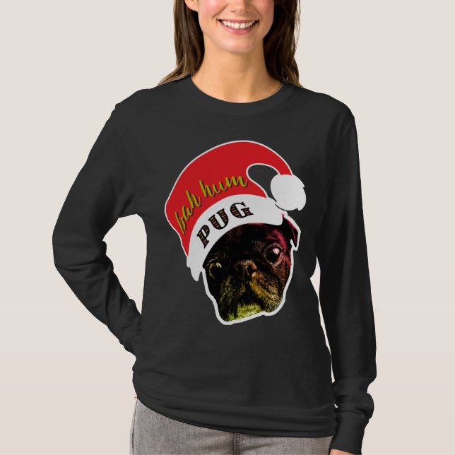 Camiseta Bah Hum Pug Ugly Christmas Sweater (Frente)