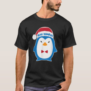 Camiseta Bah Humbug Angry Penguin Santa Hat Xmas Hate Grump