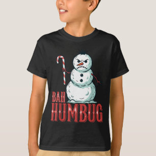Camiseta Bah Humbug Chapéu do Papai Noel Boneco de Neve Irr