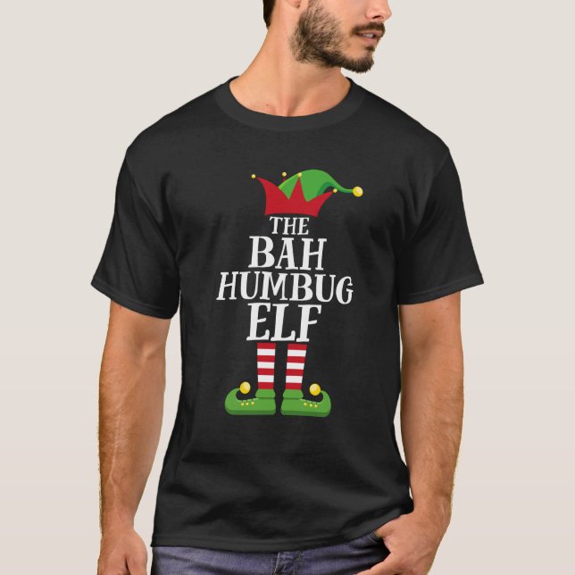 Camiseta Bah Humbug Elf Family Matando o Natal Pajama (Frente)