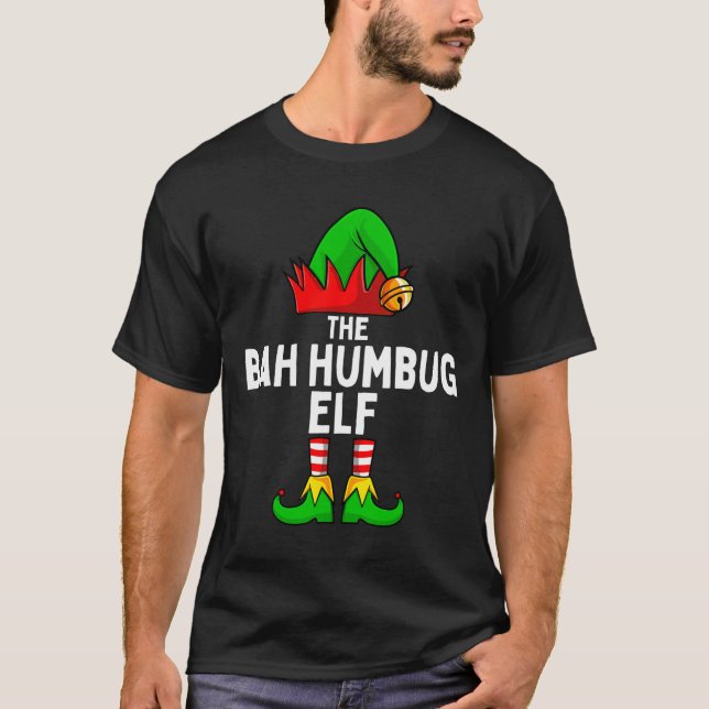 Camiseta Bah Humbug Elf Matando Natal (Frente)