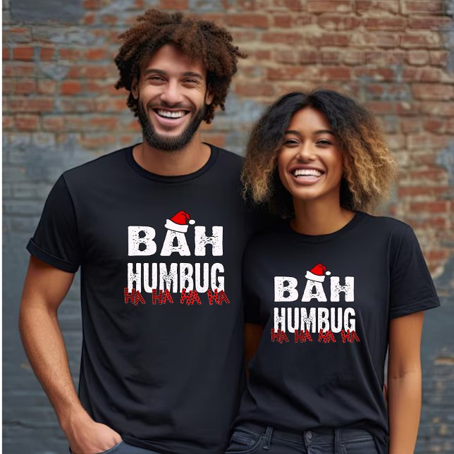 Camiseta Bah Humbug - Red Hat - Ha Ha Ha Unisex (Criador carregado)
