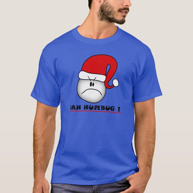 Camiseta Bah Humbug Scrooge Cartoon Essencial de Natal (Frente)