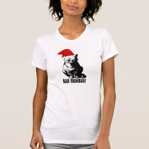 Camiseta Bah Humbug! T-shirt de gato natalino