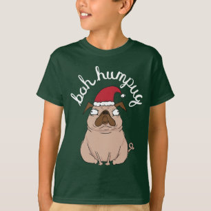 Camiseta Bah Humpug Papais noeis de Natal Pug Roupa