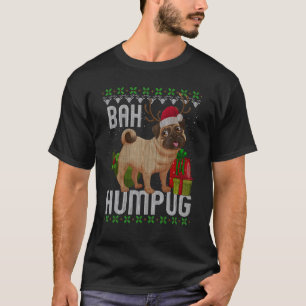 Camiseta Bah Humpug Puggle Ugly Xmas Hum Pug Bebê Cães