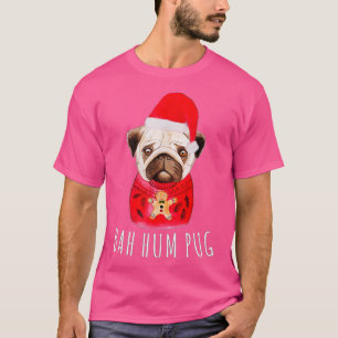 Camiseta Bah Hums Pug Christmas Xmas Holiday Winters Season