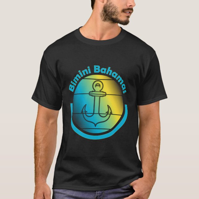 Camiseta Bahama Vibes - Ilha Anchor De Iate À Vela De Bimi (Frente)