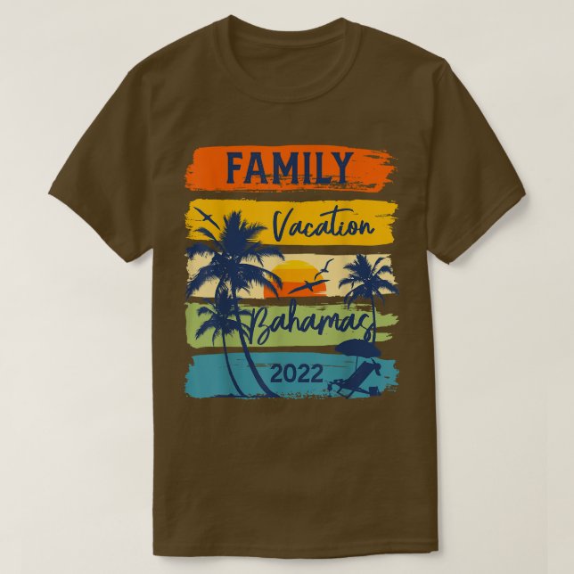 Camiseta Bahamas 2022 Grupo de Férias Familiares Caribe Cor (Frente do Design)