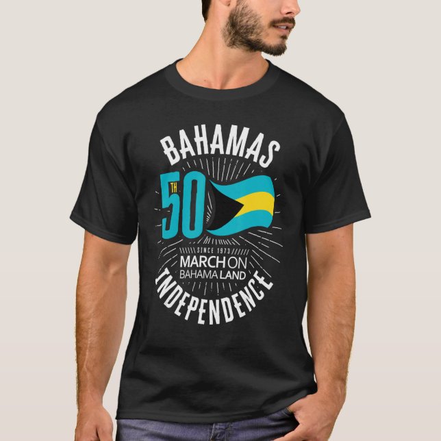 Camiseta Bahamas 50th Independence Bahamian Flag Nassau Bah (Frente)