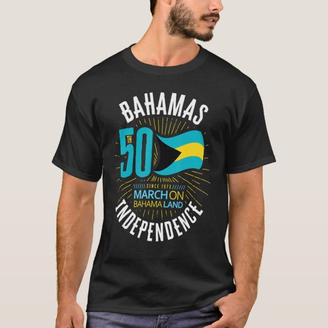 Camiseta Bahamas 50th Independence Bahamian Flag Nassau Bah (Frente)
