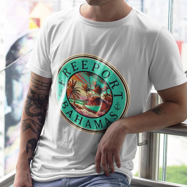 Camiseta Bahamas Bahamas Sunset Viagem Souvenir 1950 (Criador carregado)