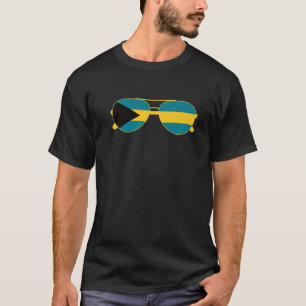 Camiseta Bahamas Bandeira Óculos escuros Bandeira da Baham