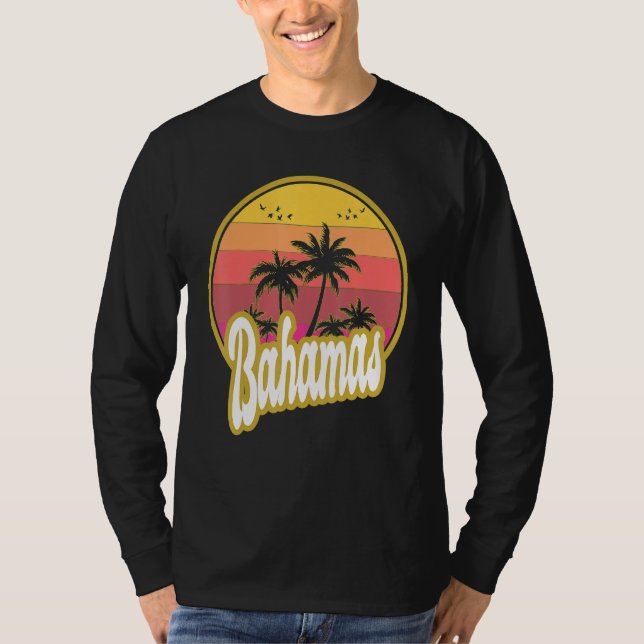 Camiseta Bahamas Beach Retro Sunset (Frente)