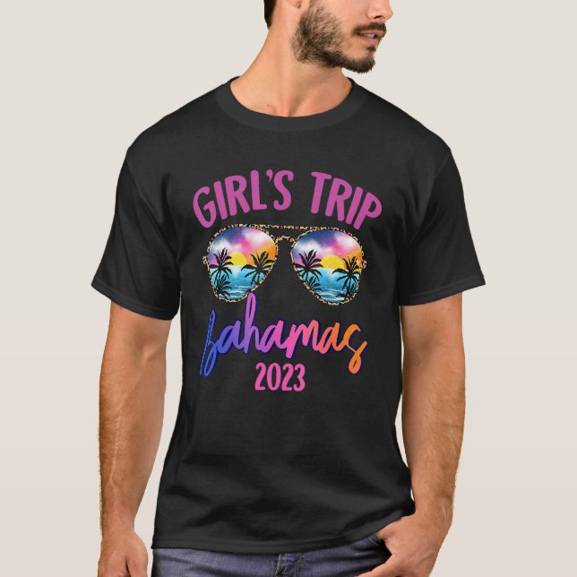 Camiseta Bahamas Caribe 2023 Girls Trip Sunglasses Summer G (Frente)