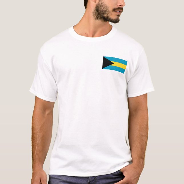 Camiseta Bahamas embandeiram e traçam o t-shirt (Frente)