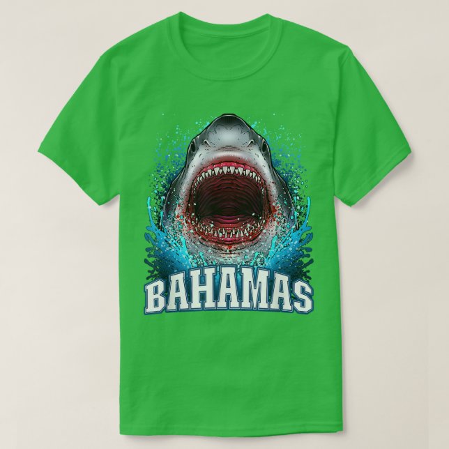 Camiseta Bahamas Férias Excelente De Férias White Shark Bea (Frente do Design)