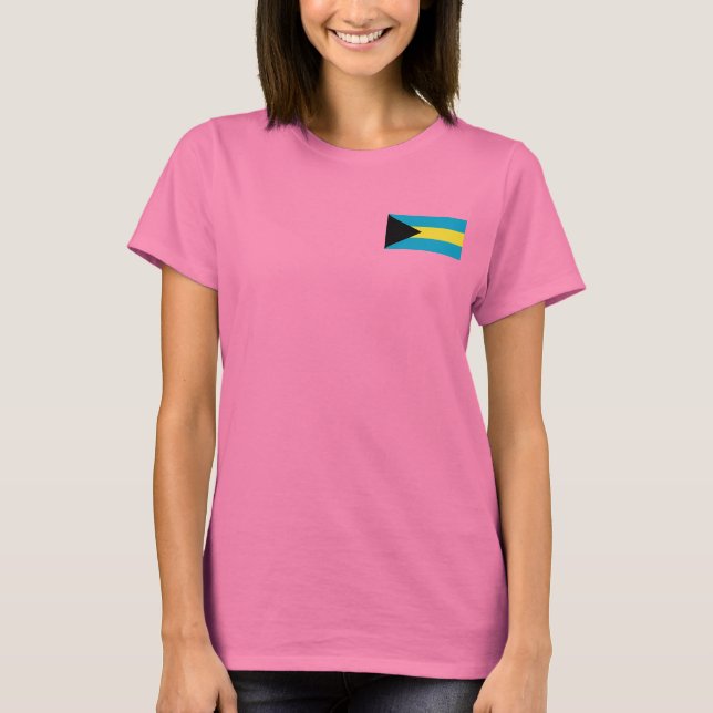 Camiseta Bahamas Flag e Map dk T-Shirt (Frente)