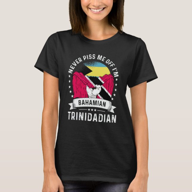 Camiseta Bahamas Flag Trinidad&Tobago Grown  Humor Pride (Frente)