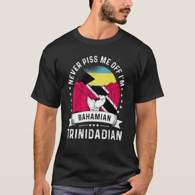 Camiseta Bahamas Flag Trinidad&Tobago Grown  Humor Pride (Frente)