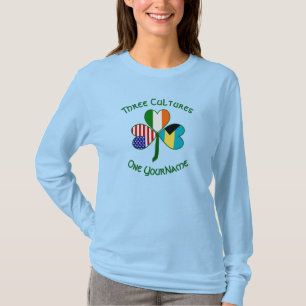 Camiseta Bahamas Irlanda EUA Bandeiras Trevo Personalizado 