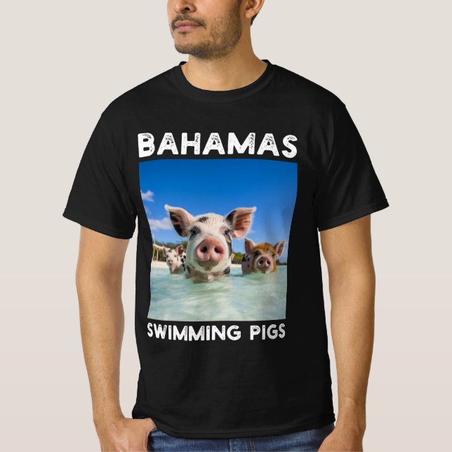 Camiseta Bahamas Nadando Porcos Exuma (Frente)