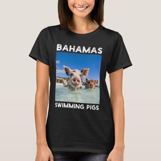 Camiseta Bahamas Nadando Porcos Exuma (Frente)