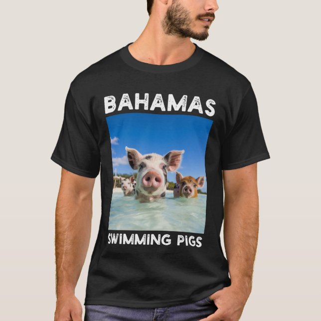 Camiseta Bahamas Nadando Porcos Exuma (Frente)