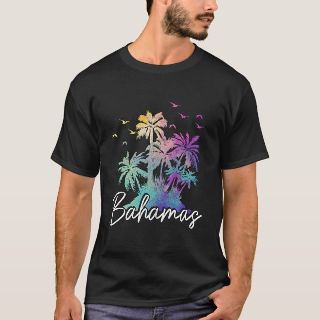 Camiseta Bahamas Nassau Beach Palm Trees Vacation (Frente)