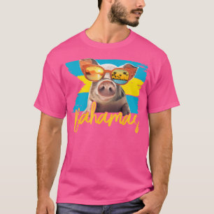 Camiseta Bahamas Porco Nadador Viagens à Praia do Caribe Ve