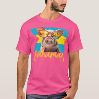 Camiseta Bahamas Porco Nadador Viagens à Praia do Caribe Ve