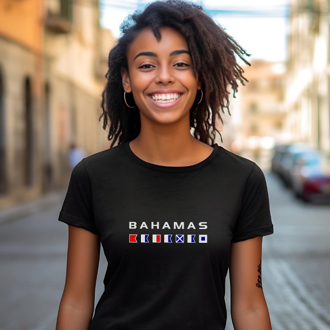 Camiseta Bahamas Sinal Marítimo Náutico Sinalizadores Cor E (Criador carregado)