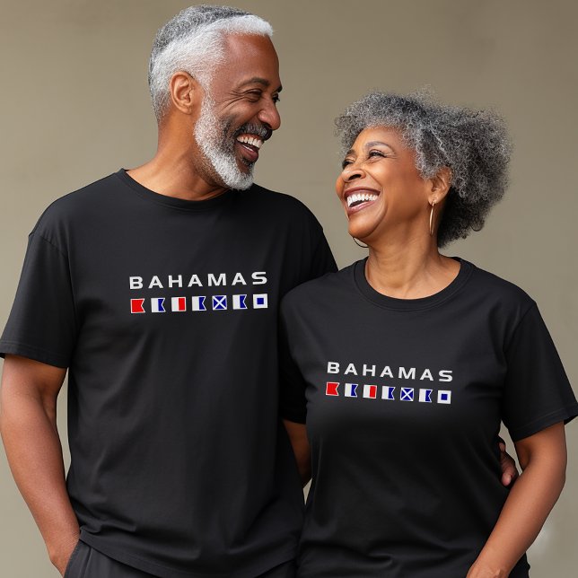 Camiseta Bahamas Sinal Marítimo Náutico Sinalizadores Cor E (Criador carregado)