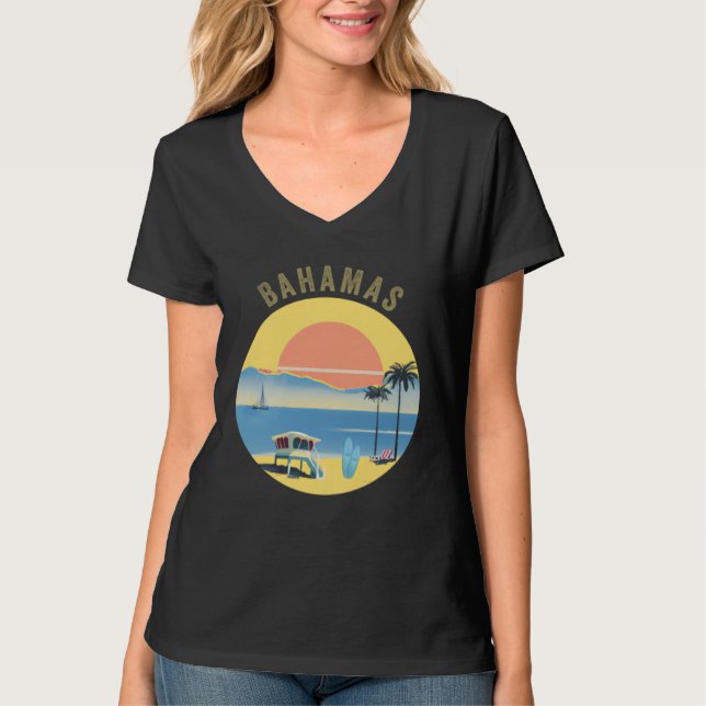 Camiseta Bahamas Souvenir Apparel  Retro Vintage Bahamas (Frente)