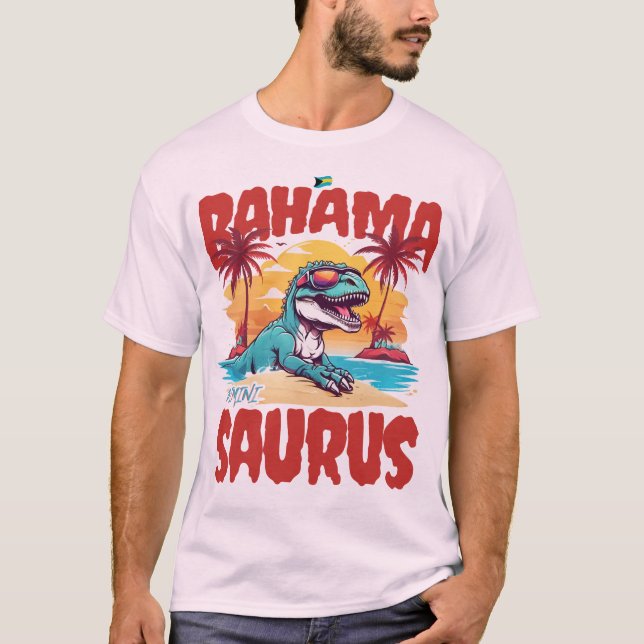Camiseta Bahamas Souvenir Gift: Bimini Bahama Saurus T-Rex (Frente)
