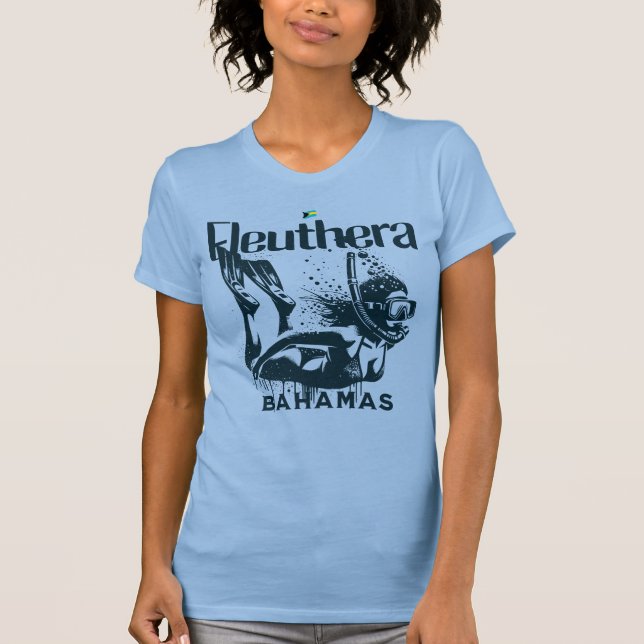 Camiseta Bahamas Souvenir Gift : Eleuthera Bahamas Mergulha (Frente)