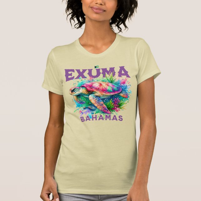 Camiseta Bahamas Souvenir Presente: Exuma Bahamas Tartaruga (Frente)
