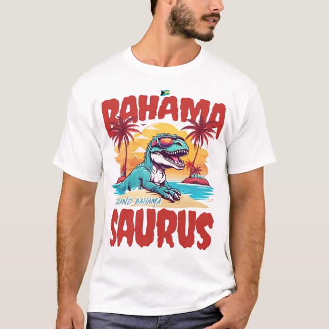 Camiseta Bahamas Souvenir Presente: Grande Bahama Saurus T- (Frente)
