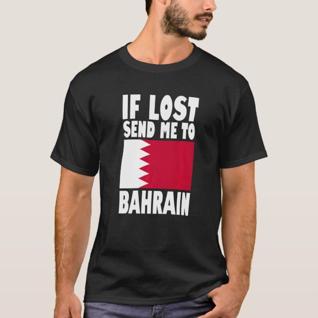 Camiseta Bahrain Flag Design  If lost send me to Bahrain Pr (Frente)