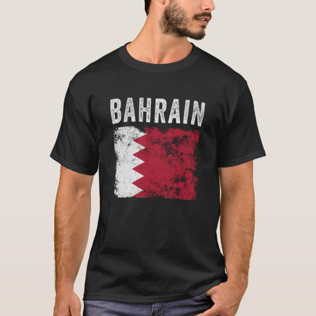 Camiseta Bahrain Flag Distressed Men Women Kids Bahraini Fl (Frente)