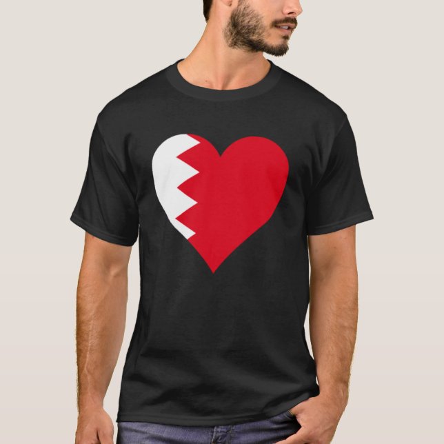 Camiseta Bahrain Flag Heart Bahrain Gifts Love Bahrain Pull (Frente)