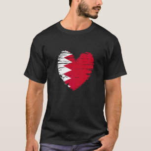 Camiseta Bahrain Heart Bahraini Bandeira Bahraini Orgulho B