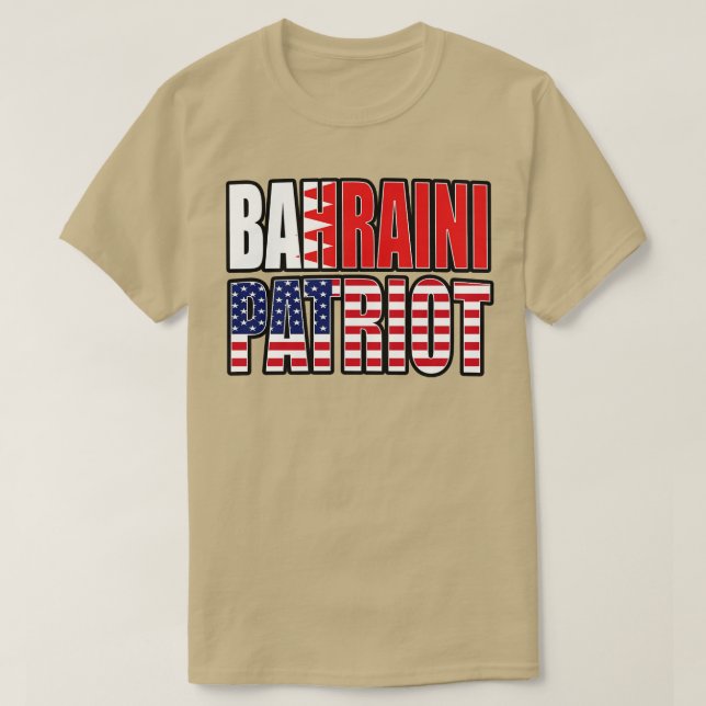 Camiseta Bahraini American Patriot Pride Heritage Flag Gift (Frente do Design)