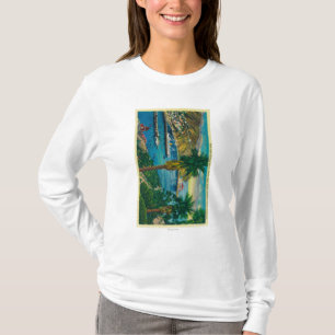 Camiseta Baía de Avalon, ilha de Catalina do papai noel da