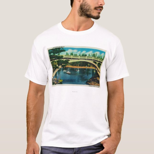 Camiseta Baía de Depoe e ponte, baía de OregonDepoe, OU (Frente)