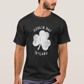 Camiseta Baía de Dublin Irlanda Trevo Vintage Desgastado Ba