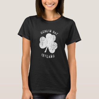 Camiseta Baía de Dublin Irlanda Trevo Vintage Desgastado Ba