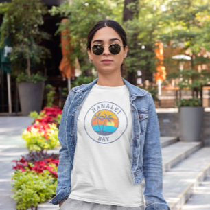 Camiseta Baía de Hanalei, Kauai Estilo Clássico Desbotado