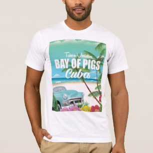Camiseta Baía dos porcos, poster das férias da praia de