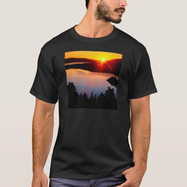 Camiseta Baía esmeralda Lake Tahoe do por do sol (Frente)